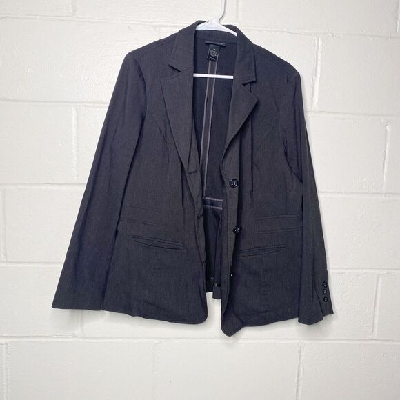 Lane Bryant Blazer Jacket Womens Size 18 Black 3 Button Single Breasted - Picture 2 of 11